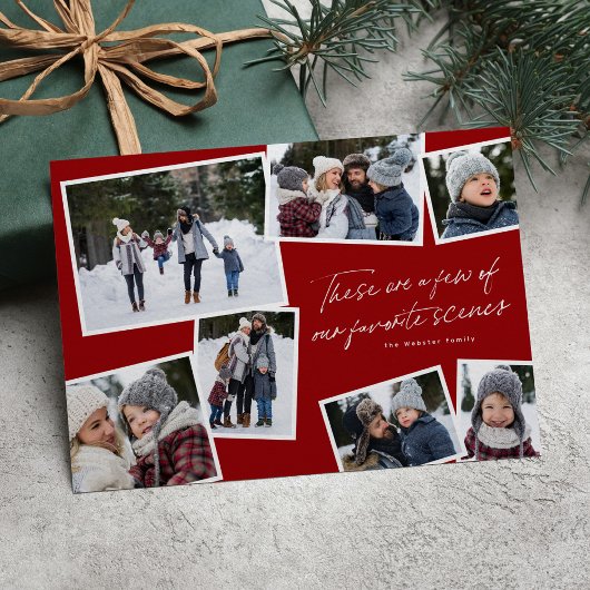 Fotocollage hoogtepunten modern rood 2023 feestdagenkaart