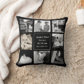 FOTOCOLLAGE Huwelijks- of jubileumcadeau Zwart Kussen (Deken)