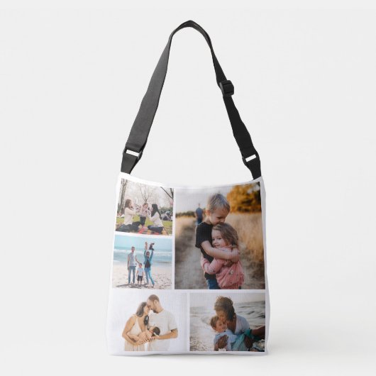 Fotocollage ideeën voor geschenken Creëer 5 foto's Crossbody Tas (Voorkant)