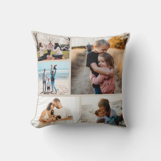 Fotocollage ideeën voor geschenken Creëer 5 foto's Kussen (Voorkant)