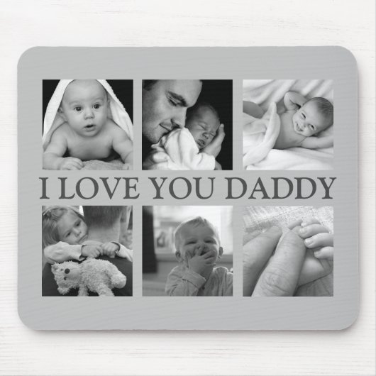 Fotocollage 'Ik hou van je DADDY' Muismat (Voorkant)