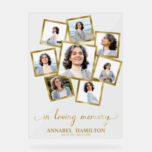 Fotocollage in liefdevol geheugenbord acryl bord (Voorkant)