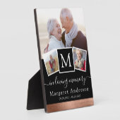 Fotocollage in liefdevolle herinnering rouwkaart r fotoplaat (Zijkant)