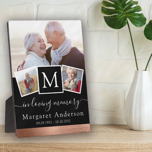 Fotocollage in liefdevolle herinnering rouwkaart r fotoplaat