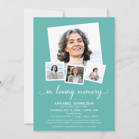 Fotocollage in liefdevolle herinnering Viering van Kaart (Voorkant)