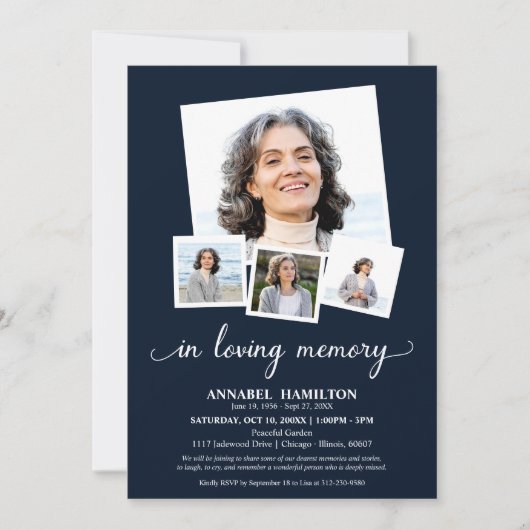 Fotocollage in liefdevolle herinnering Viering van Kaart (Voorkant)