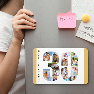Fotocollage in nummer 30 Gelukkig 30e verjaardag Magneet