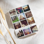 Fotocollage Instagram Happy Holiday Kaart<br><div class="desc">Laat je favoriete twaalf Instagram-foto's van je avonturenjaar zien met deze witte,  platte vakantiekaart. Personaliseer de achterkant met je eigen boodschap van juichen en stuur een mooie update naar je familie en vrienden.</div>