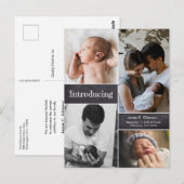 Fotocollage Introductie Baby Geboorte Briefkaart (Voorkant / Achterkant)