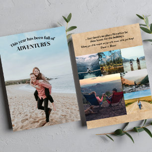 Fotocollage Jaar van de Avonturen Reizen Feestdagenkaart