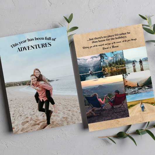 Fotocollage Jaar van de Avonturen Reizen Feestdagenkaart