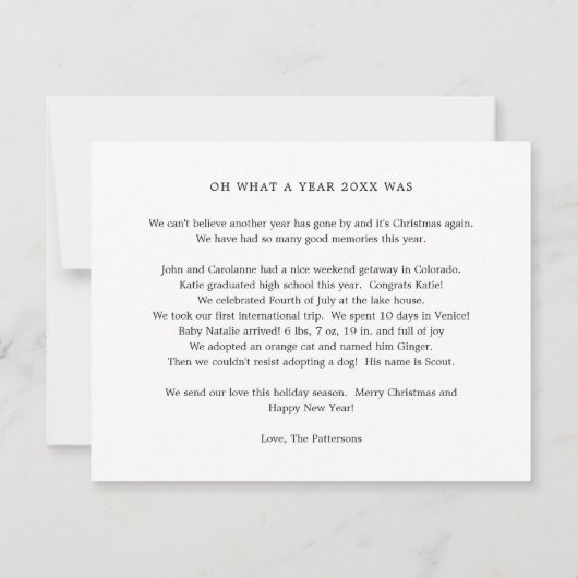 Fotocollage: Jaar van de Review Kerstmis Feestdagenkaart (Achterkant)