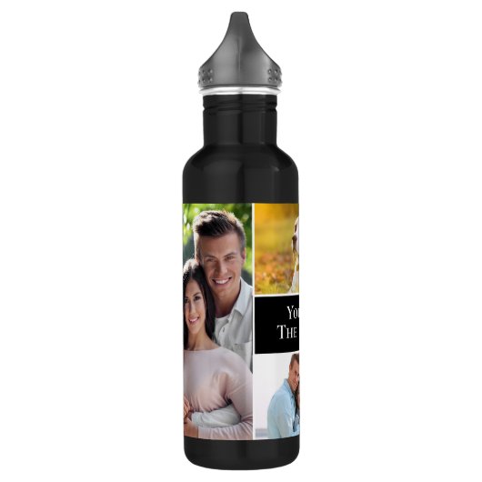 Fotocollage Je bent de beste Modern Simple Custom Waterfles (Links)