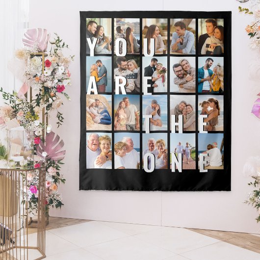 Fotocollage Jij bent de ware 20 foto achtergrond s Wandkleed