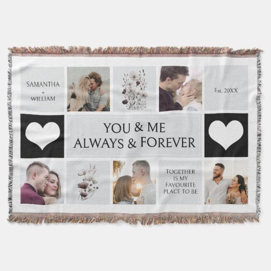 Fotocollage Jij en ik altijd en voor altijd Deken (Voorkant)