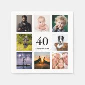 Fotocollage jongens op het 40e verjaardagsfeestje servet (Voorkant)