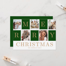 Fotocollage Kerst Familie Gouden Kerstkaart Kaart