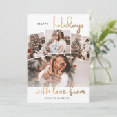 Fotocollage Kerst Familie Vakantiewenskaart Kaart (Staand voorkant)