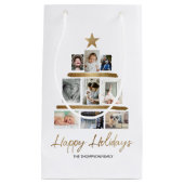 Fotocollage kerstboomfamilie Prettige feestdagen Klein Cadeauzakje (Voorkant)