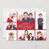 Fotocollage Kerstkaarten 7 foto's Chic Schrift Kaart (Voorkant)