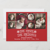 Fotocollage Kerstmis Geboorteaankondiging Feestdagenkaart (Voorkant)