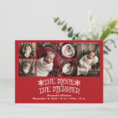 Fotocollage Kerstmis Geboorteaankondiging Feestdagenkaart (Staand voorkant)