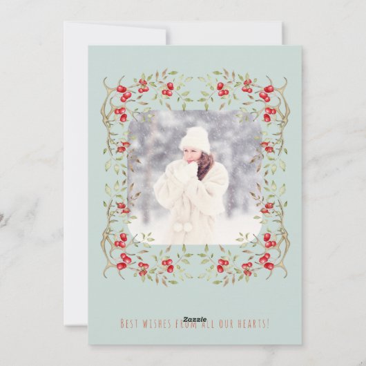 Fotocollage Kerstplezier kleurrijke vreugde Feestdagenkaart (Achterkant)