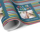 Fotocollage kerstregenboogkleurig heldere kerstfot cadeaupapier (Rol Hoek)