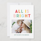 Fotocollage kerstregenboogkleurig heldere kerstfot feestdagenkaart (Voorkant)