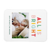 Fotocollage kerstregenboogkleurige heldere foto magneet (Horizontaal)