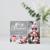 Fotocollage Kerstwensen Vakantie Briefkaart (Staand voorkant)