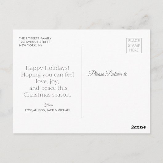 Fotocollage Kerstwensen Vakantie Briefkaart (Achterkant)