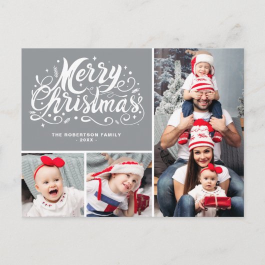 Fotocollage Kerstwensen Vakantie Briefkaart (Voorkant)