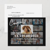 Fotocollage klasse afstuderen van uitnodiging van  briefkaart (Voorkant / Achterkant)