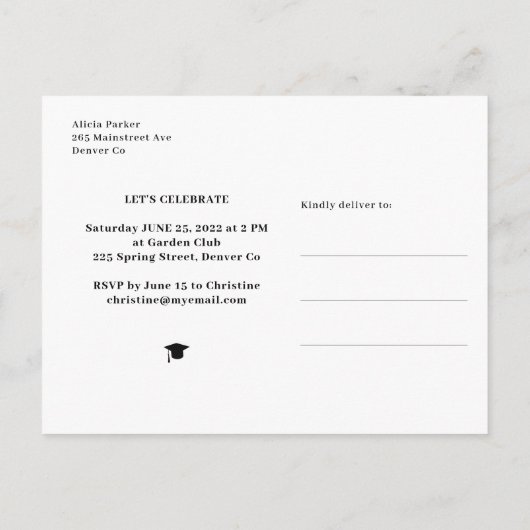 Fotocollage klasse afstuderen van uitnodiging van  briefkaart (Achterkant)