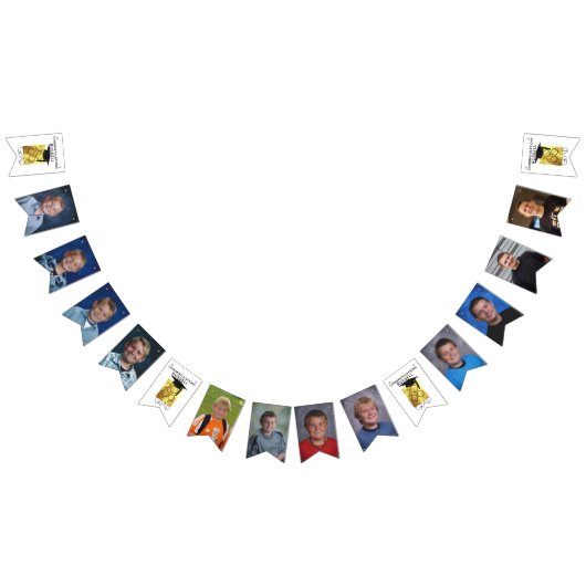 Fotocollage KLASSE VAN Zwart Goud Afstuderen Vlaggetjes (Alle)