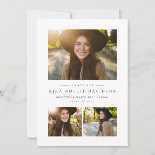 Fotocollage klassiek afstuderen aankondiging (Voorkant)