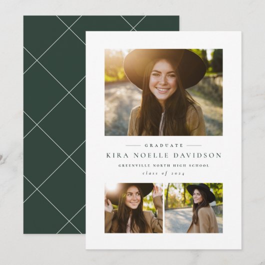 Fotocollage klassiek afstuderen aankondiging (Voorkant / Achterkant)