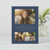 Fotocollage klassieke afstuderen aankondiging (Staand voorkant)