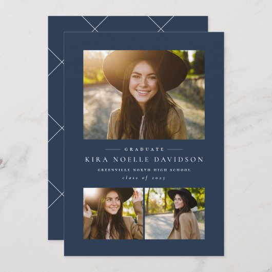 Fotocollage klassieke afstuderen aankondiging (Voorkant / Achterkant)