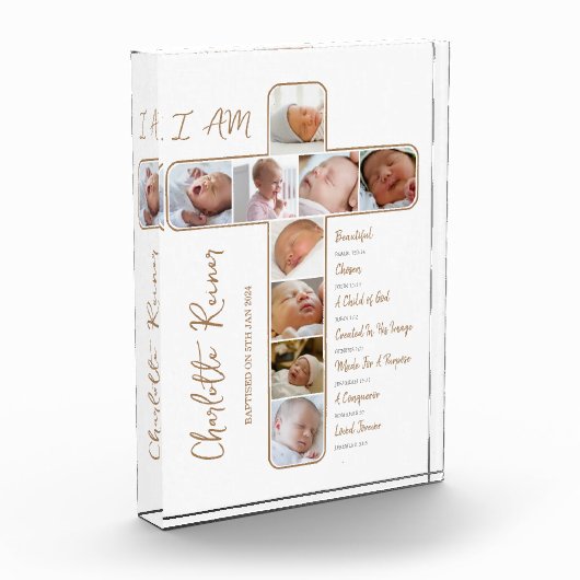 Fotocollage Kruisvormig doopcadeau Fotoblokken (Links)