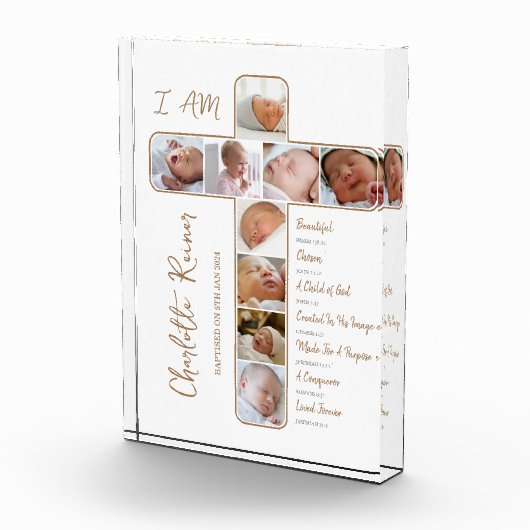 Fotocollage Kruisvormig doopcadeau Fotoblokken (Rechts)