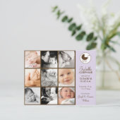 Fotocollage Lavendel Baby Geboorteaankondiging Aankondigingskaart (Staand voorkant)