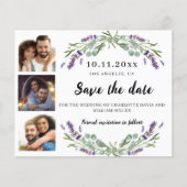 Fotocollage lavendel bruiloft Save the Date Flyer (Voorkant)