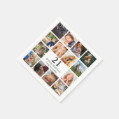 Fotocollage Leeftijdsgerelateerd Verjaardagsfeestj Servet (Hoek)