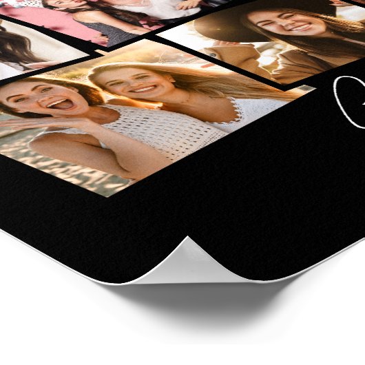 Fotocollage leuk gepersonaliseerd zwart wit geheug poster (Hoek)
