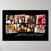 Fotocollage leuk gepersonaliseerd zwart wit geheug poster (Voorkant)