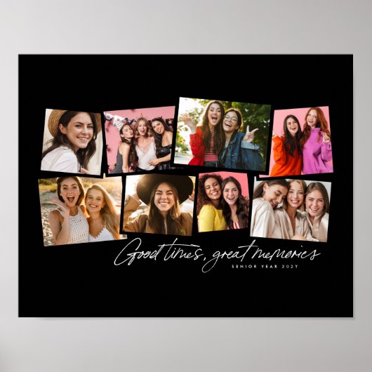 Fotocollage leuk persoonlijk zwart wit herinnering poster (Voorkant)