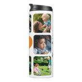 Fotocollage liefde je moeder tekst gepersonaliseer thermosbeker (Geroteerd rechts)