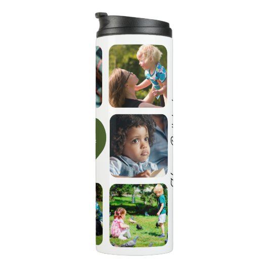 Fotocollage liefde je tekst gepersonaliseerd toevo thermosbeker (Geroteerd rechts)